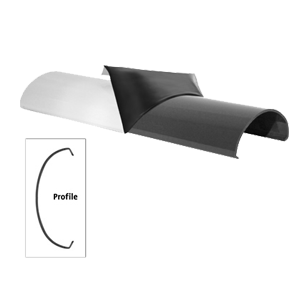 A picture of the top part of a curved object.