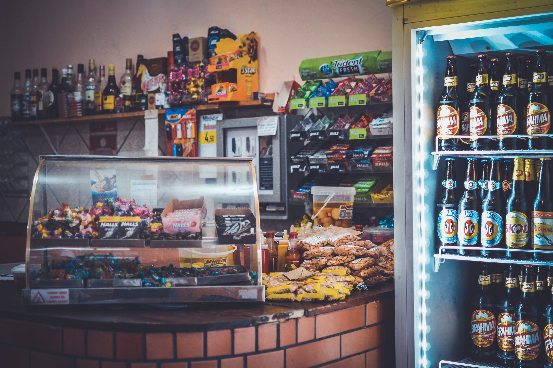 Supermarket case parts organized neatly for refrigeration repairs.