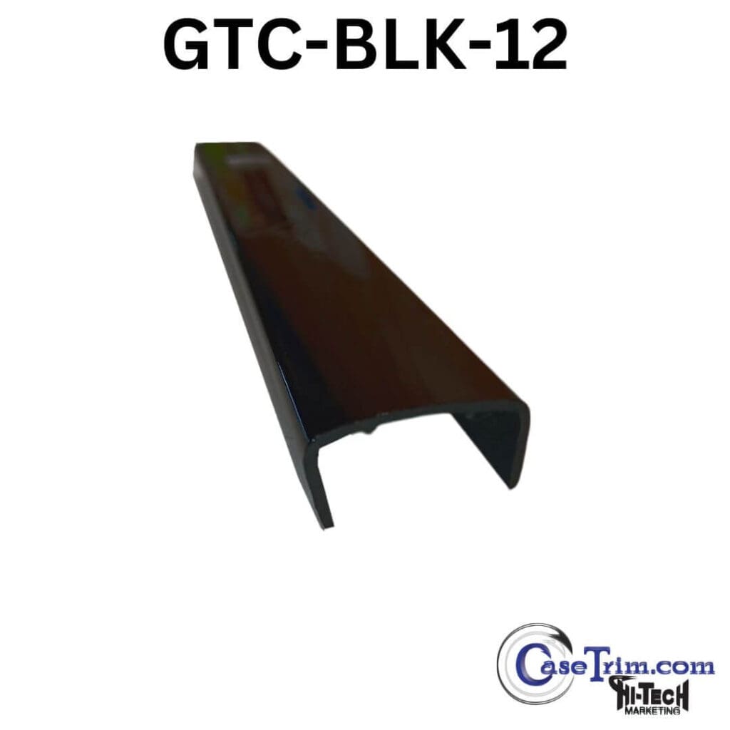 A black plastic rail with the word " gtc-blk 1 2 ".