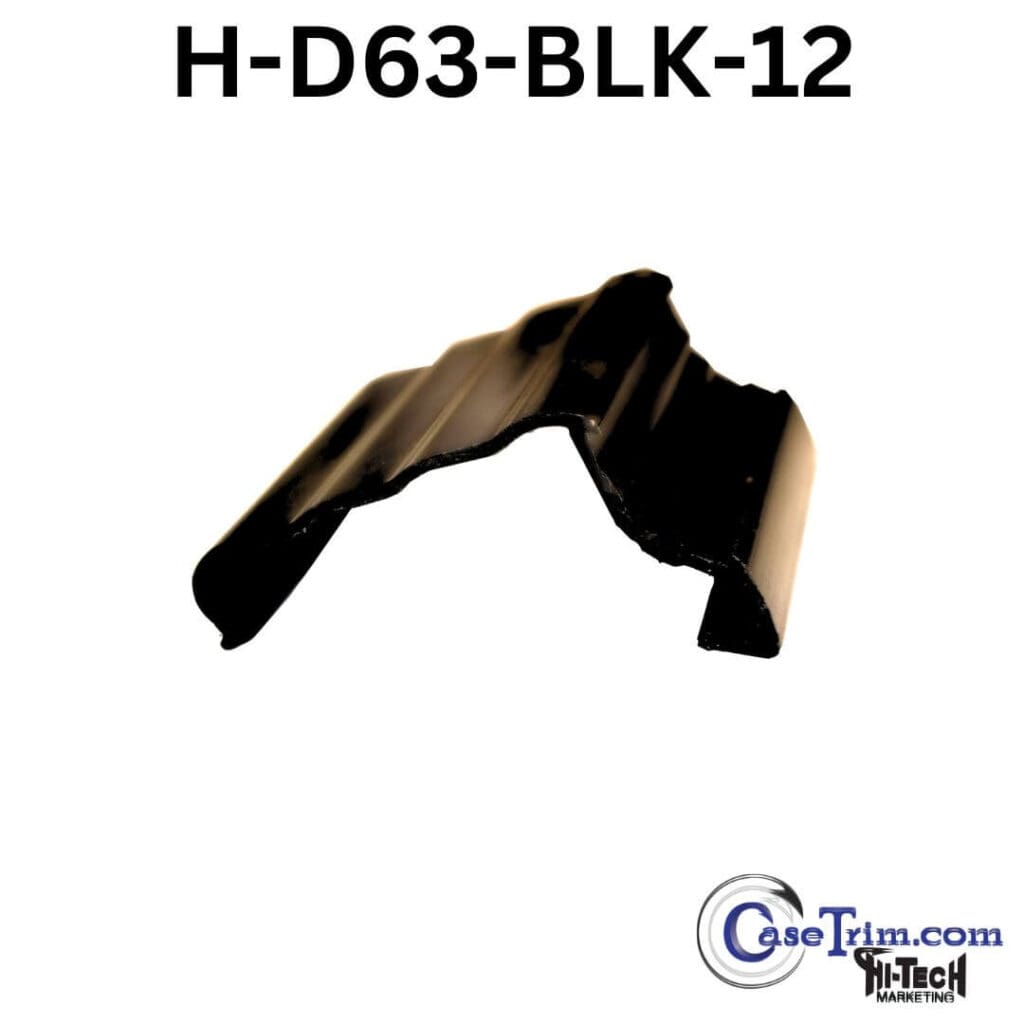 A black plastic handle with the words " h-d 6 3 blk 1 2 ".
