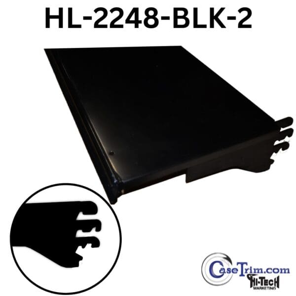 Black metal shelf with HL-2248-BLK-2 label.